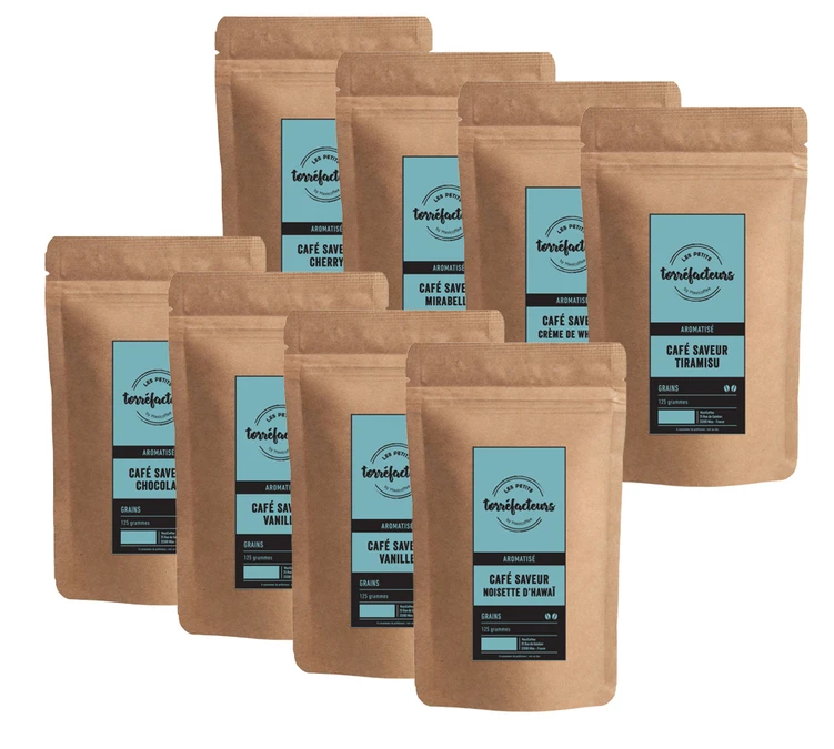 Pack Café Aromatisé (Exclusivité MaxiCoffee) - 8 Cafés En Grains X 125g - Les Petits Torréfacteurs