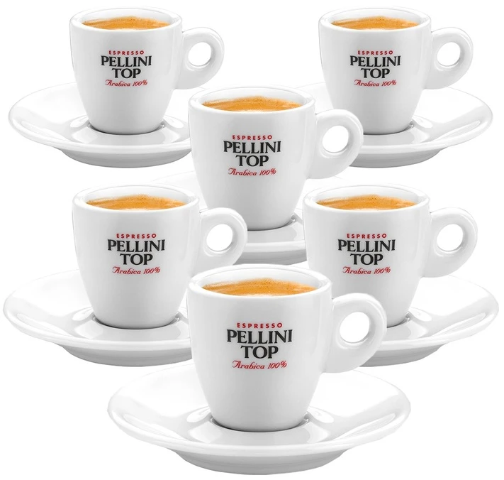 6 Tasses Et Sous Tasses à Café En Porcelaine - 6 Cl - PELLINI TOP