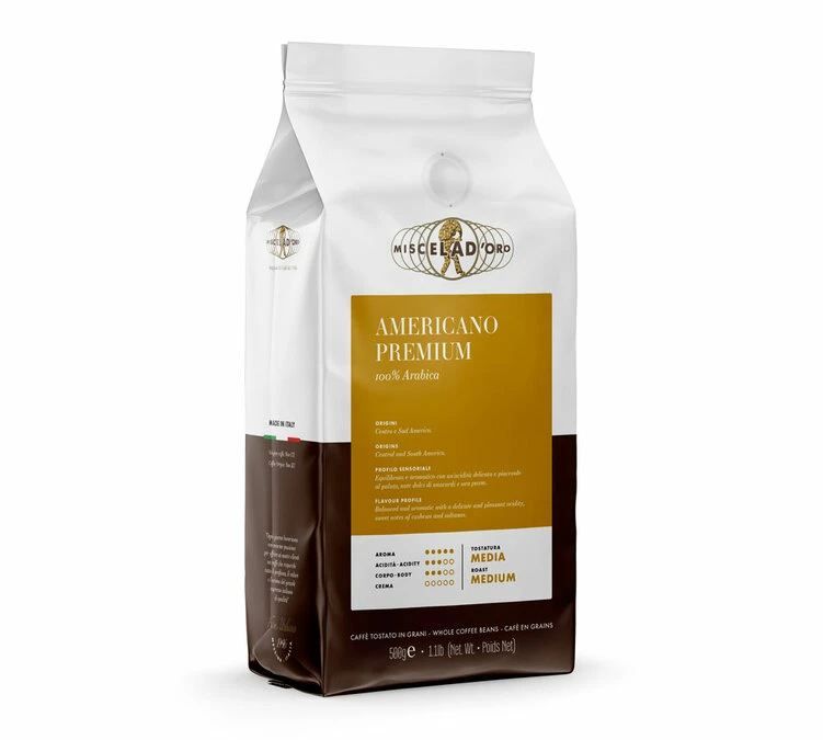 500 G Café En Grains - Americano Premium - MISCELA D'ORO