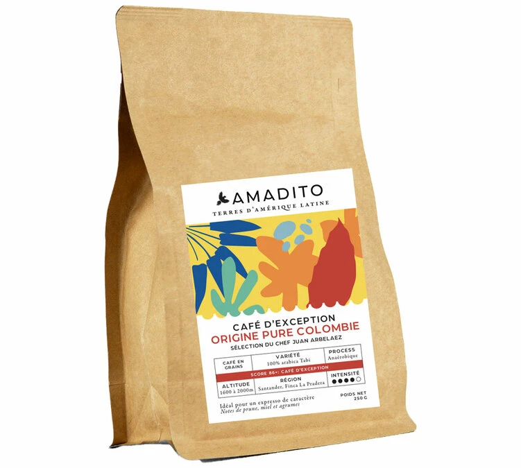 250 G Café En Grain Pure Origine Colombie - AMADITO