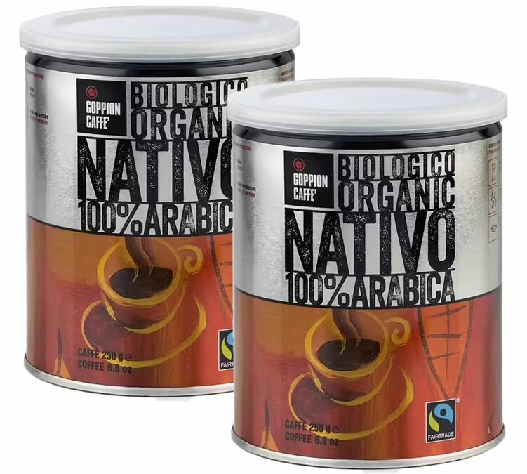 2x250 G Café En Grain Bio Nativo 100% Arabica - Goppion Caffè