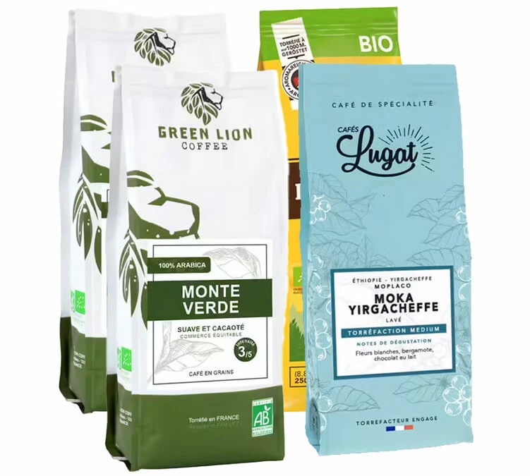 Pack Découverte - Bio Torréfié En Europe - 1 Kg De Cafés En Grains