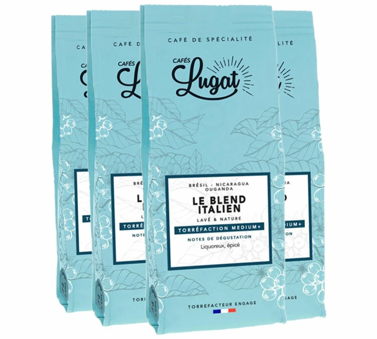 Café En Grains : Le Blend Italien (Mélange Italien) 1 Kg - CAFÉS LUGAT