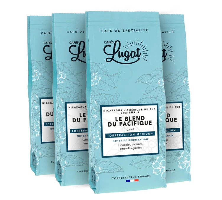 1kg Café En Grain Le Blend Du Pacifique - CAFES LUGAT