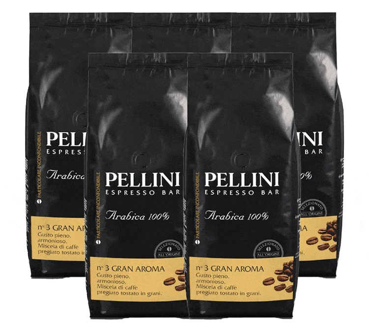 5x1Kg Café En Grain Gran Aroma N°3 - Pellini