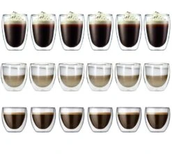 18 Verres Double Paroi Pavina 8cl - 25cl - 35cl - Bodum
