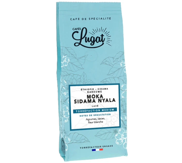 250 G Café En Grain Ethiopie - Moka Sidama Nyala - CAFES LUGAT