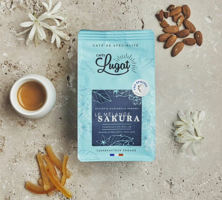 250g Café En Grains : Le Mélange Sakura - Cafés Lugat – Image 3