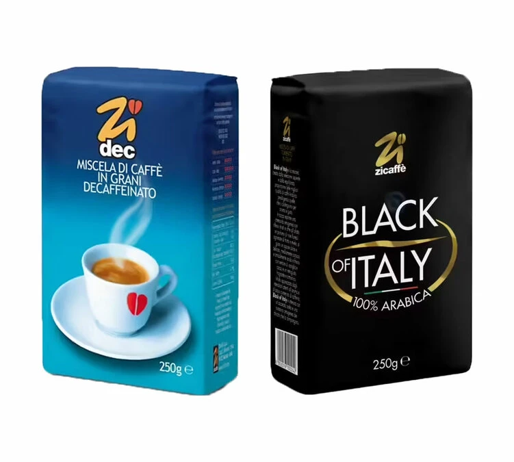Pack Café En Grains Black Of Italy + Décaféiné - ZICAFFE