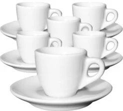 6 Tasses Expresso Et Sous-tasses Porcelaine 5,5 Cl Palermo - Ancap
